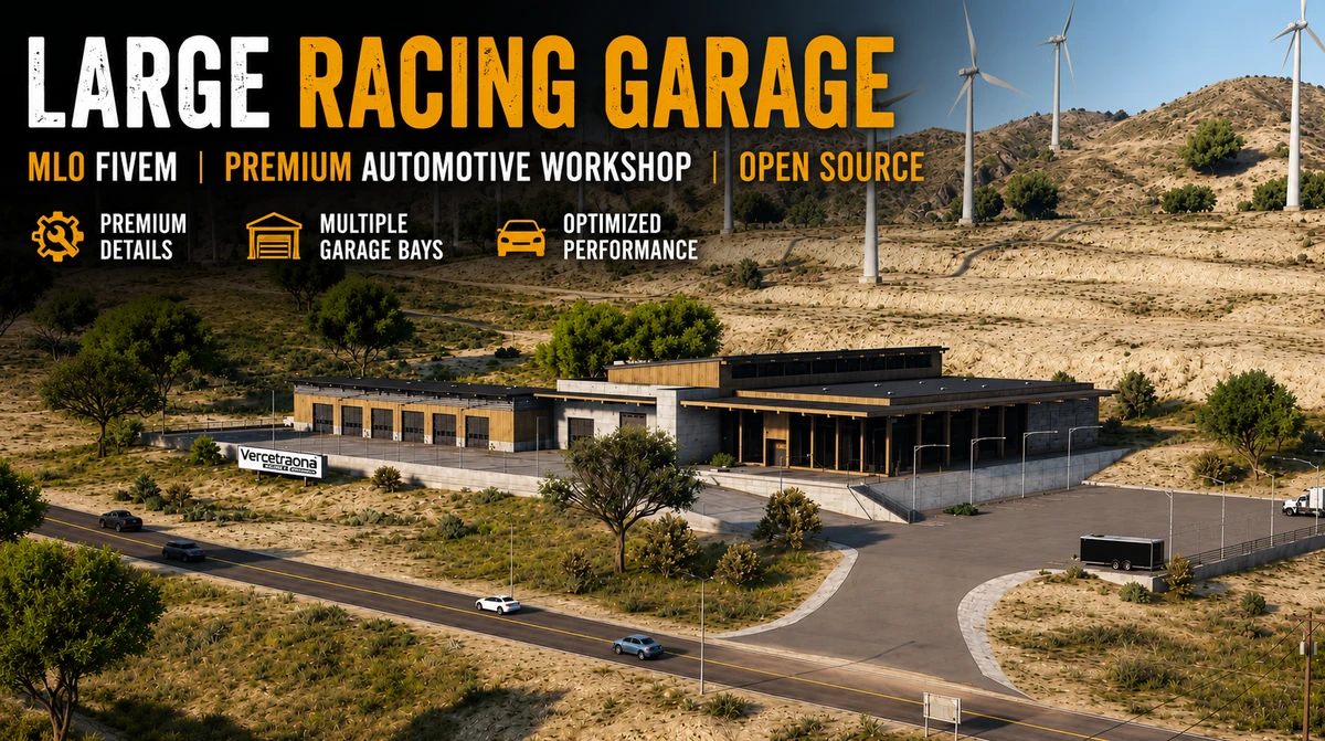 Large Racing Garage MLO FiveM | Premium Automotive Workshop | Open Source